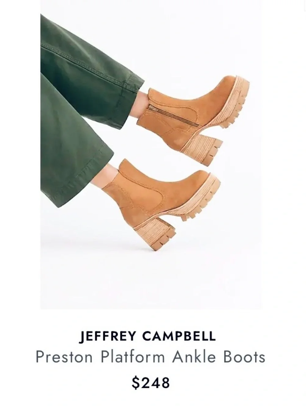 Free People Jeffrey Campbell Preston Platform Boots Sz 10 Y2K Tan Leather Suede